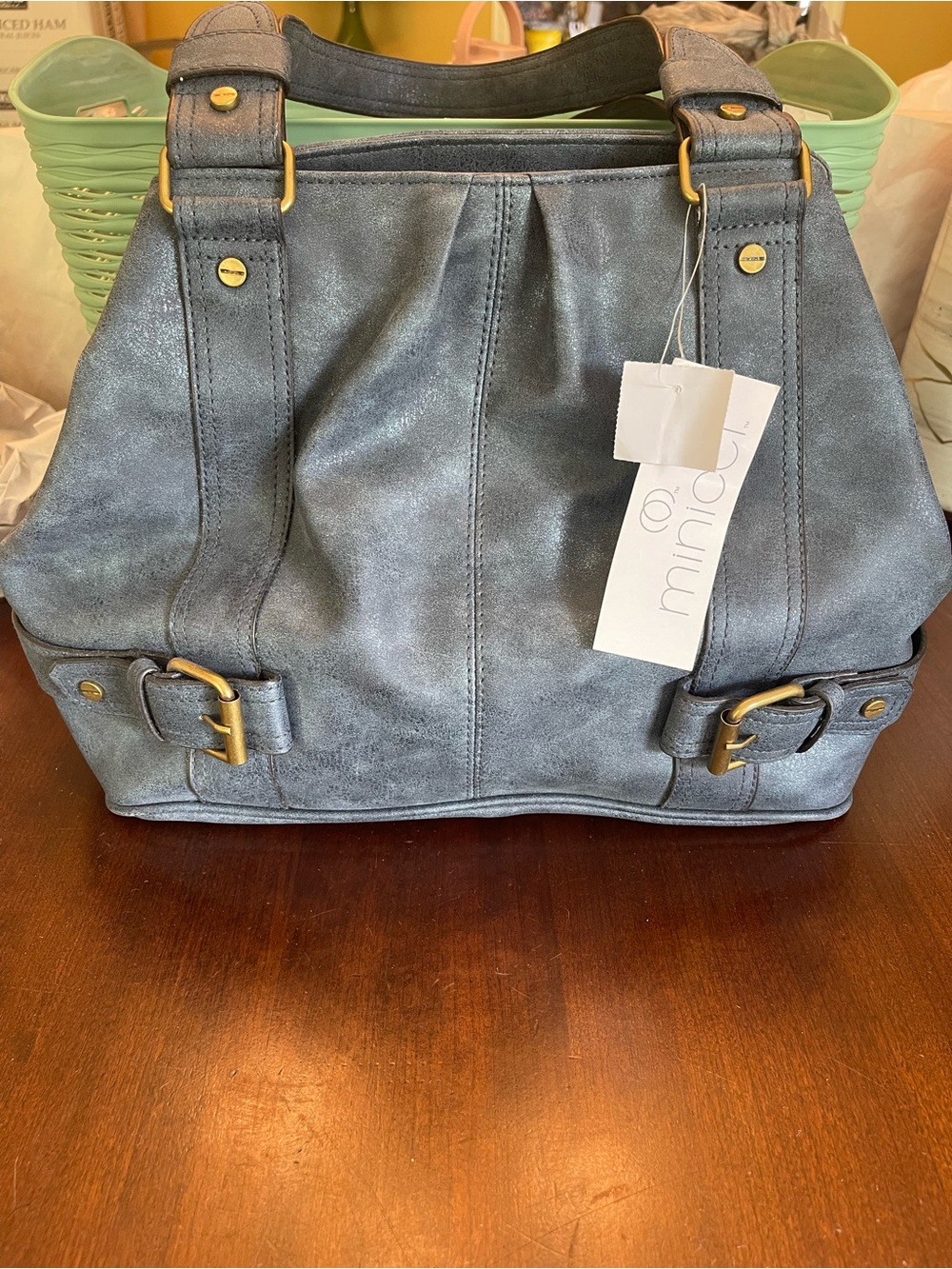 NWT Minicci Denim Blue Colored Shoulder Bag / Purse. - Picture 4 of 13